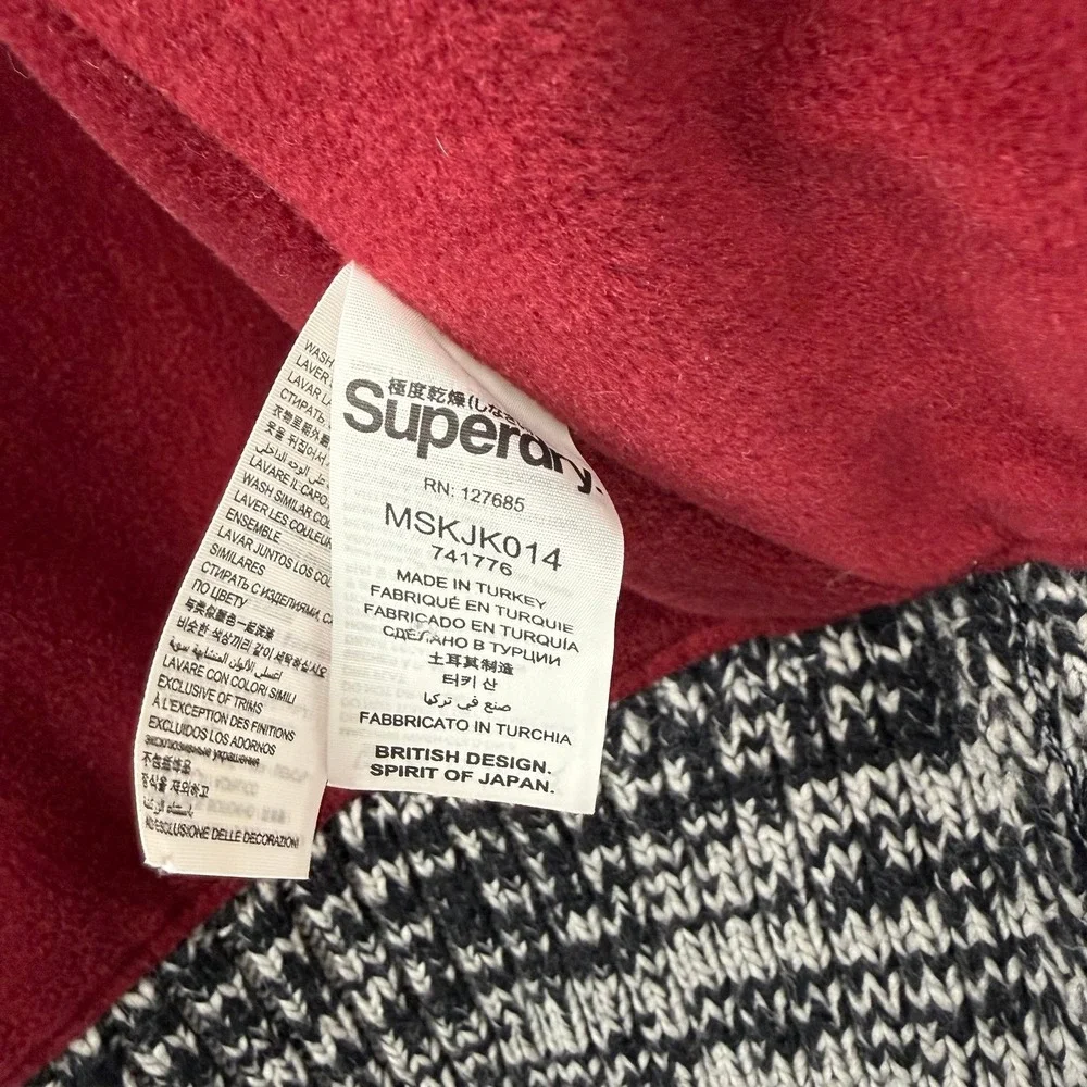 Men's Superdry fleece lined wool blend cardigan heavyweight size xxl